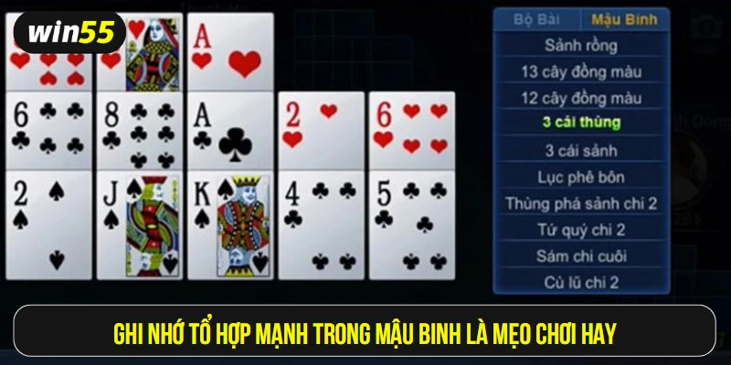 Ghi nhớ tổ hợp mạnh trong Mậu binh là mẹo chơi hay