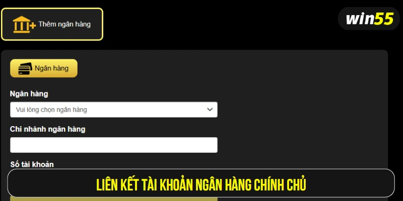 Liên kết tài khoản ngân hàng chính chủ