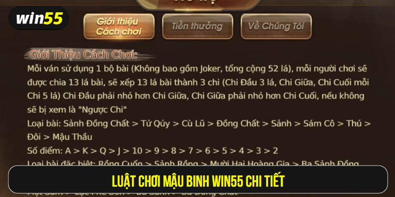 Luật chơi Mậu binh Win55 chi tiết