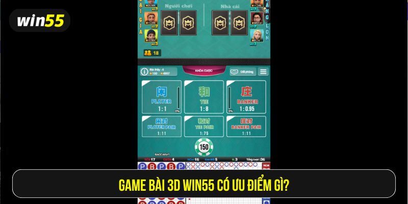 Sảnh game bài 3D Win55 luôn hấp dẫn và không ngừng đổi mới