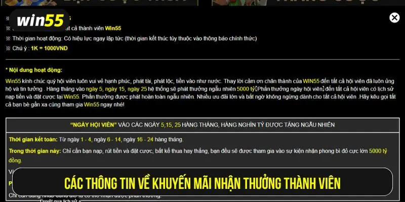 Thông tin về chương trình ngày hội thành viên