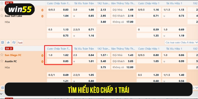 Tìm hiểu kèo chấp 1 trái là gì